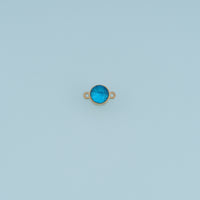 Round Crystal Connector,14K Gold Silver Colorful Gemstone Charm DIY Charm for Necklace Bracelet Making