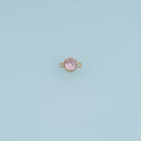 Round Crystal Connector,14K Gold Silver Colorful Gemstone Charm DIY Charm for Necklace Bracelet Making