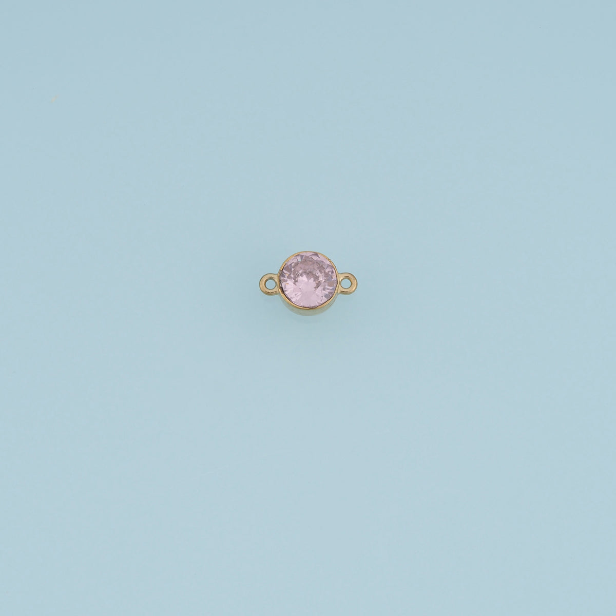 Round Crystal Connector,14K Gold Silver Colorful Gemstone Charm DIY Charm for Necklace Bracelet Making