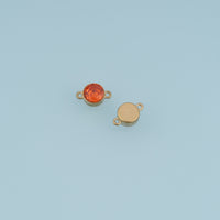 Round Crystal Connector,14K Gold Silver Colorful Gemstone Charm DIY Charm for Necklace Bracelet Making