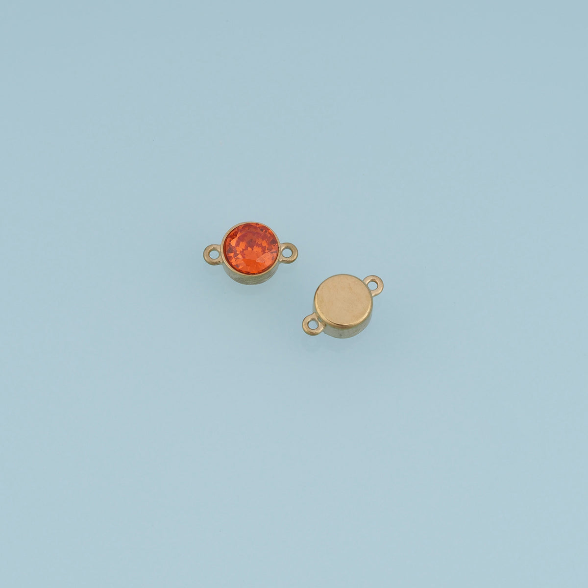 Round Crystal Connector,14K Gold Silver Colorful Gemstone Charm DIY Charm for Necklace Bracelet Making