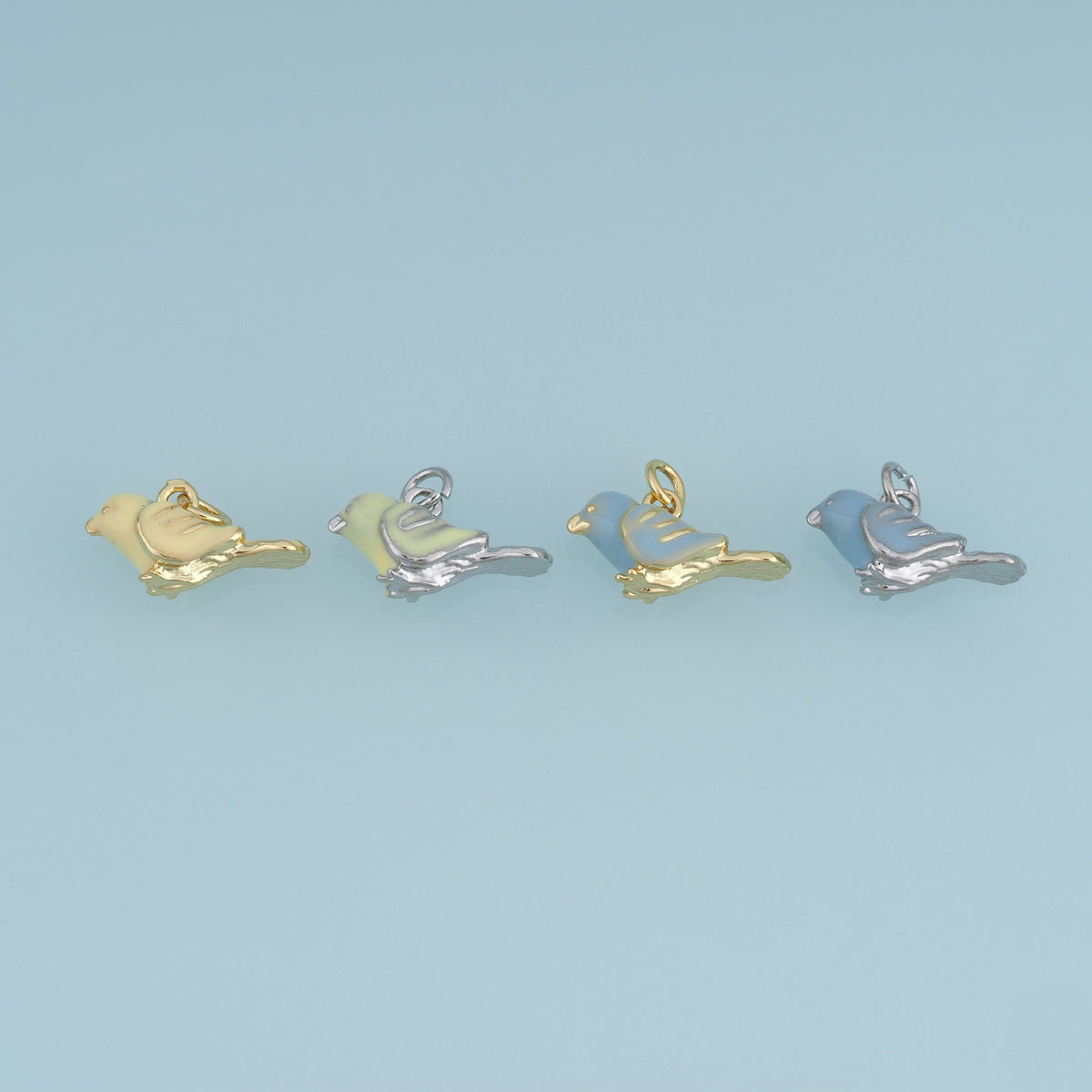 18K Gold Filled Bird Charm,Colorful Enamel Bird Pendant Animal Charm for Bracelet Necklace DIY Jewelry Making Supply