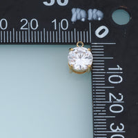 Round Crystal Pendant,14K Gold Silver Colorful Faceted Charm DIY Charm for Necklace Bracelet Making