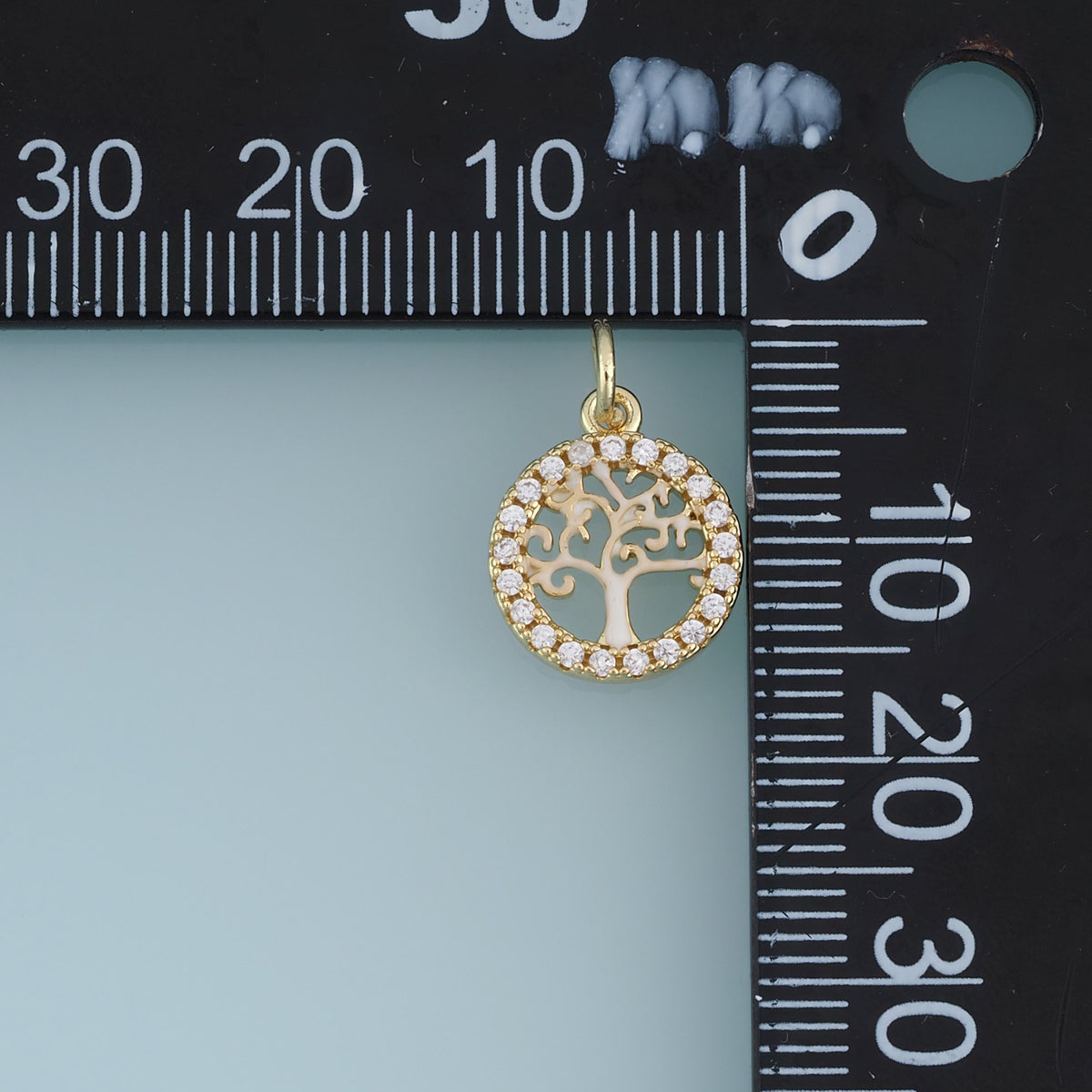 18K Gold Filled Tree of Life Charm,Colorful Enamel Tree Pendant with Crystal Details Nature Charm for Bracelet Necklace DIY Jewelry