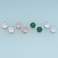 Round Crystal Pendant,14K Gold Silver Colorful Faceted Charm DIY Charm for Necklace Bracelet Making