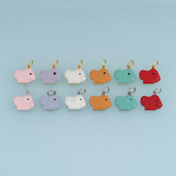 18K Gold Filled Elephant Head Charm,Colorful Enamel Elephant Pendant Animal Charm for Bracelet Necklace DIY Jewelry Making Supply