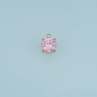 Round Crystal Pendant,14K Gold Silver Colorful Faceted Charm DIY Charm for Necklace Bracelet Making