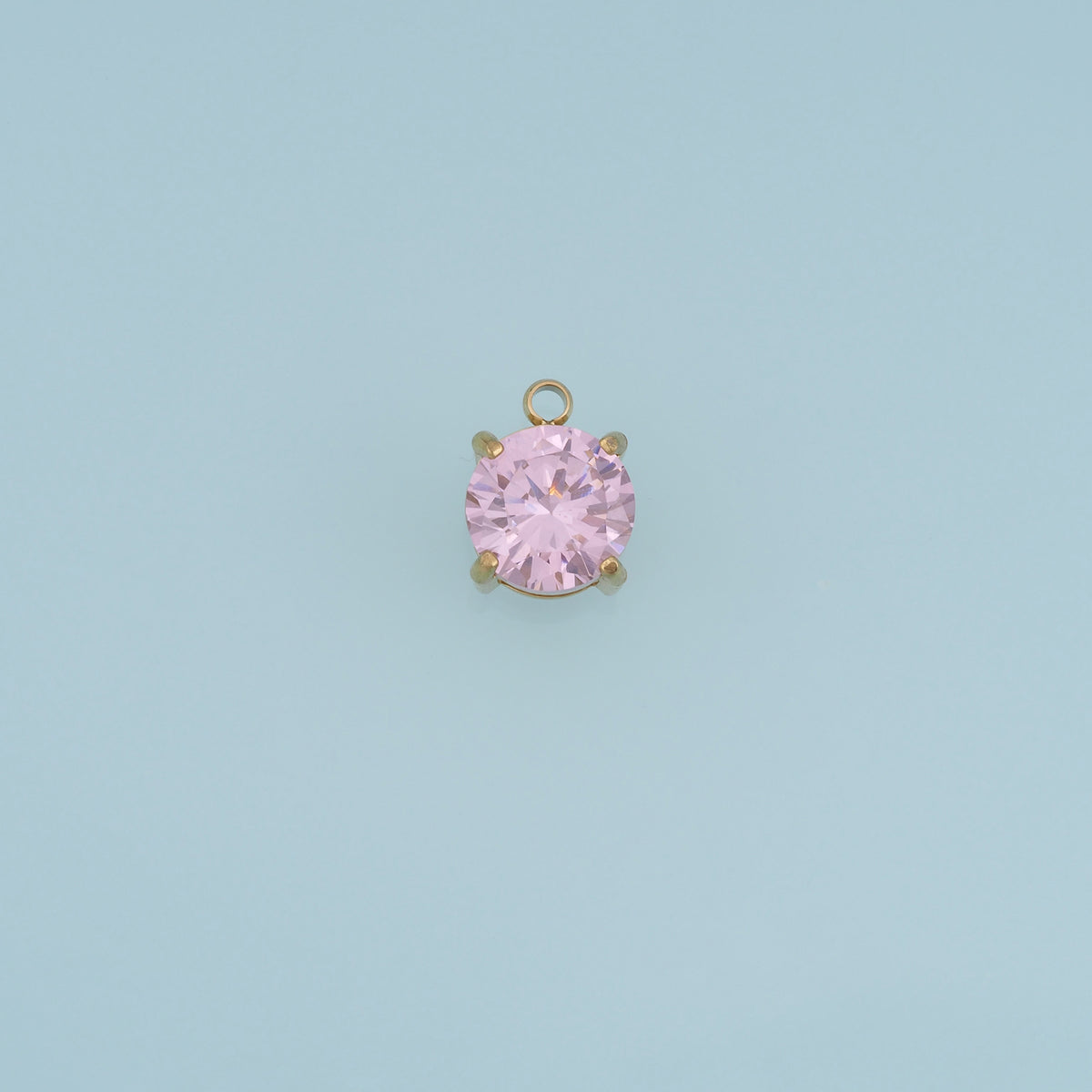 Round Crystal Pendant,14K Gold Silver Colorful Faceted Charm DIY Charm for Necklace Bracelet Making