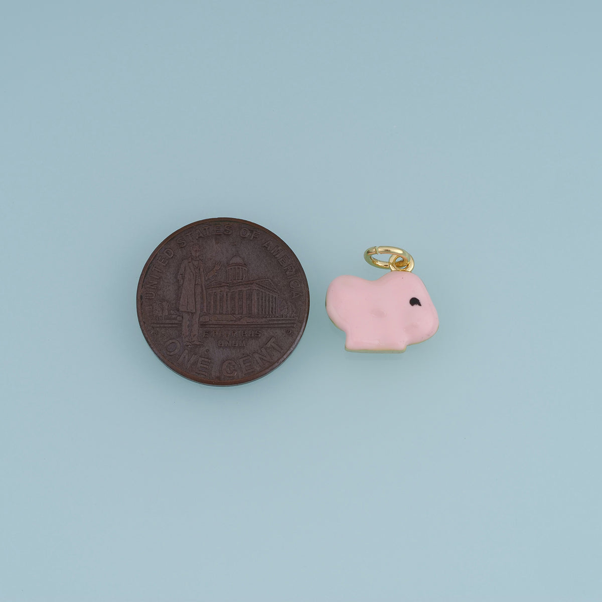 18K Gold Filled Elephant Head Charm,Colorful Enamel Elephant Pendant Animal Charm for Bracelet Necklace DIY Jewelry Making Supply