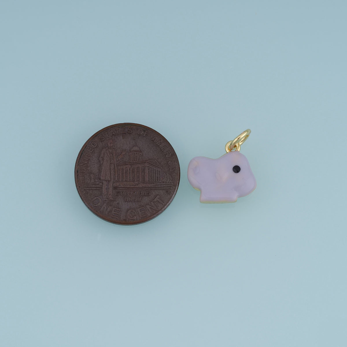 18K Gold Filled Elephant Head Charm,Colorful Enamel Elephant Pendant Animal Charm for Bracelet Necklace DIY Jewelry Making Supply
