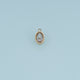 Oval Crystal Pendant,14K Gold Silver Clear Faceted Gemstone Charm DIY Charm for Necklace Bracelet Making