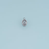 Oval Crystal Pendant,14K Gold Silver Clear Faceted Gemstone Charm DIY Charm for Necklace Bracelet Making