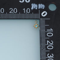 Eight Point Star Pendant,14K Gold Green Blue Crystal Charm DIY Charm for Necklace Bracelet Making