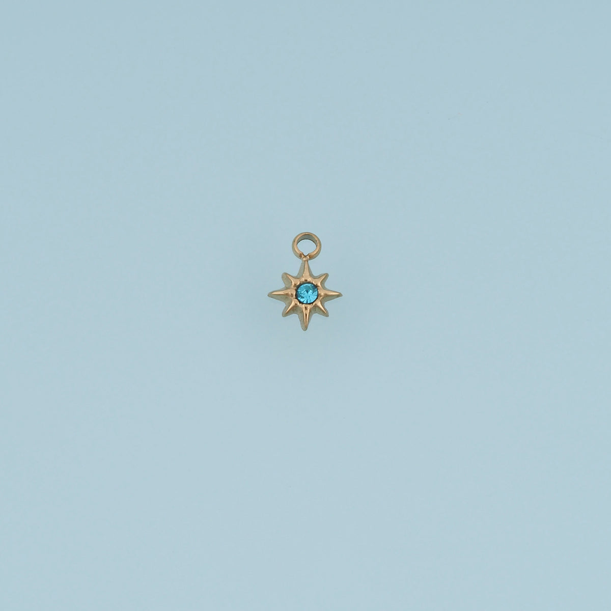 Eight Point Star Pendant,14K Gold Green Blue Crystal Charm DIY Charm for Necklace Bracelet Making