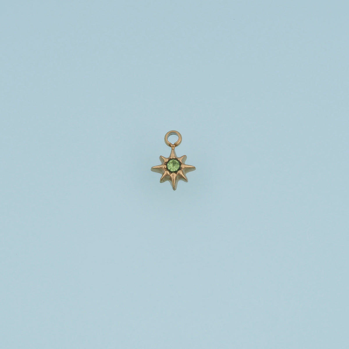 Eight Point Star Pendant,14K Gold Green Blue Crystal Charm DIY Charm for Necklace Bracelet Making