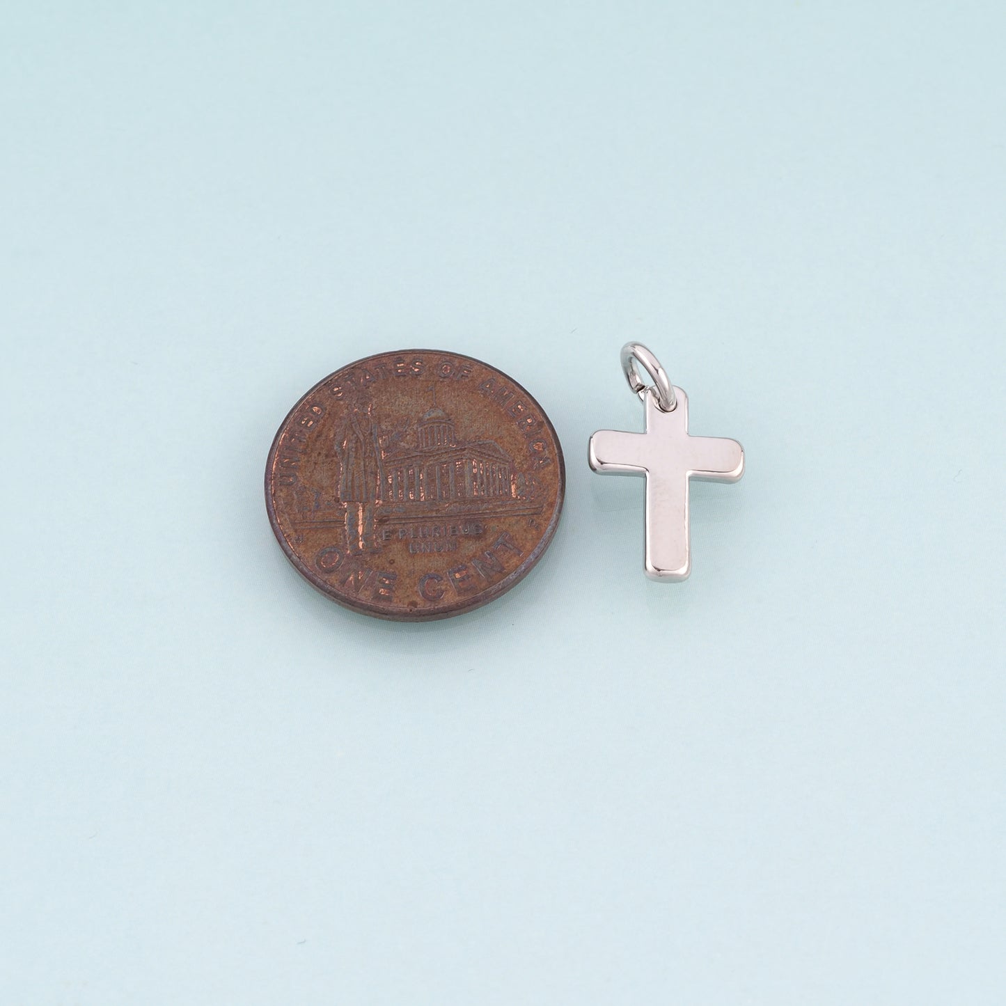 18K Gold Filled Cross Pendant,Religion Charm Bracelet Necklace for DIY Jewelry Making Supply