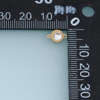 Round Crystal Connector,14K Gold Silver Blue Clear Beaded Charm DIY Charm for Necklace Bracelet Making