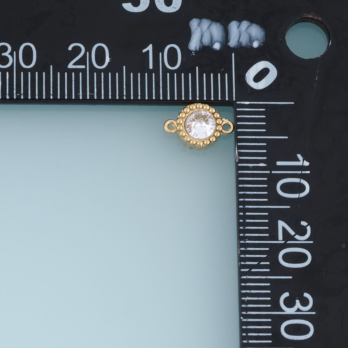 Round Crystal Connector,14K Gold Silver Blue Clear Beaded Charm DIY Charm for Necklace Bracelet Making