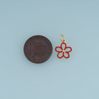 18K Gold Filled Hollow Flower Charm, Colorful Enamel Floral Pendant for Bracelet Necklace DIY Jewelry Making Supply