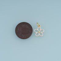 18K Gold Filled Hollow Flower Charm, Colorful Enamel Floral Pendant for Bracelet Necklace DIY Jewelry Making Supply