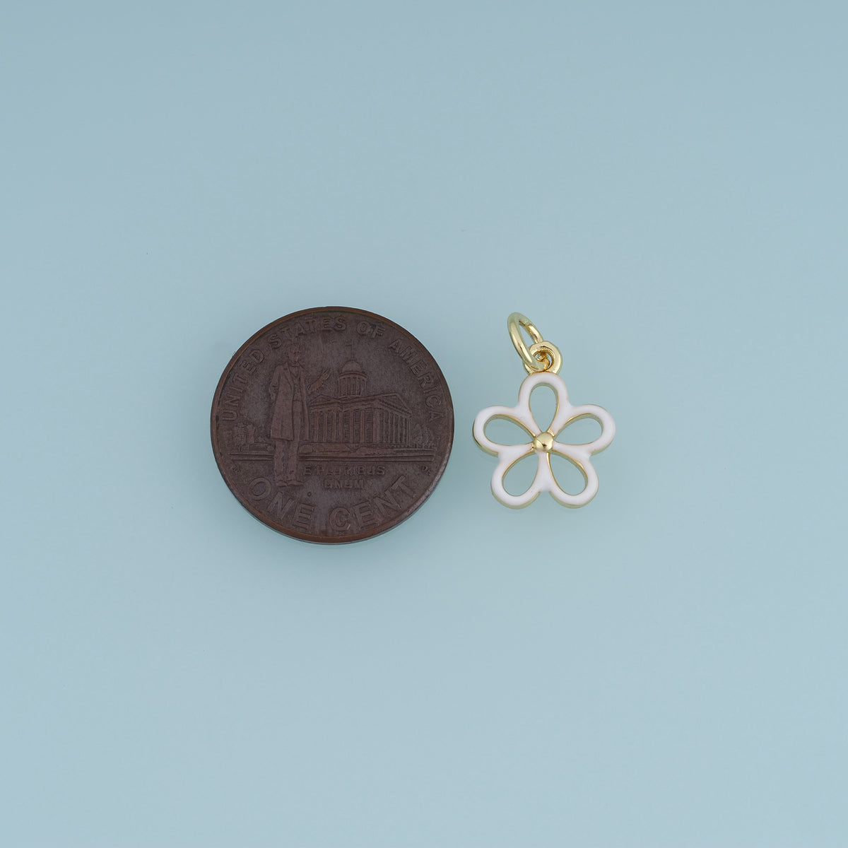 18K Gold Filled Hollow Flower Charm, Colorful Enamel Floral Pendant for Bracelet Necklace DIY Jewelry Making Supply