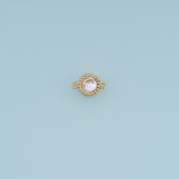 Round Crystal Connector,14K Gold Silver Blue Clear Beaded Charm DIY Charm for Necklace Bracelet Making