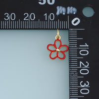 18K Gold Filled Hollow Flower Charm, Colorful Enamel Floral Pendant for Bracelet Necklace DIY Jewelry Making Supply