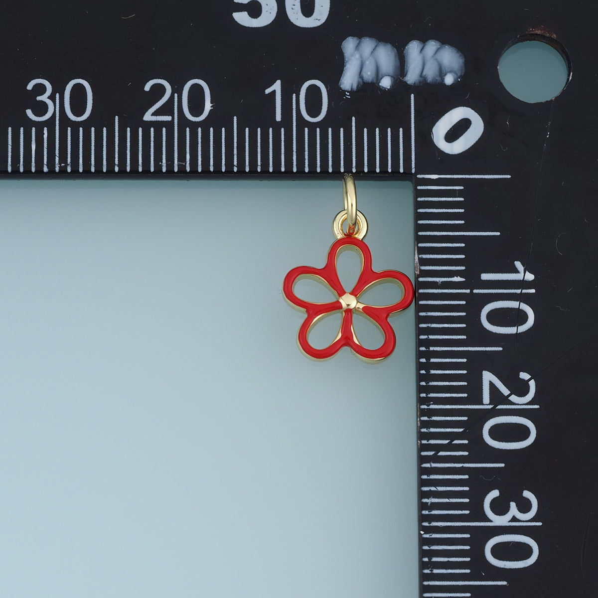 18K Gold Filled Hollow Flower Charm, Colorful Enamel Floral Pendant for Bracelet Necklace DIY Jewelry Making Supply