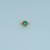 Round Crystal Connector,14K Gold Silver Blue Clear Beaded Charm DIY Charm for Necklace Bracelet Making