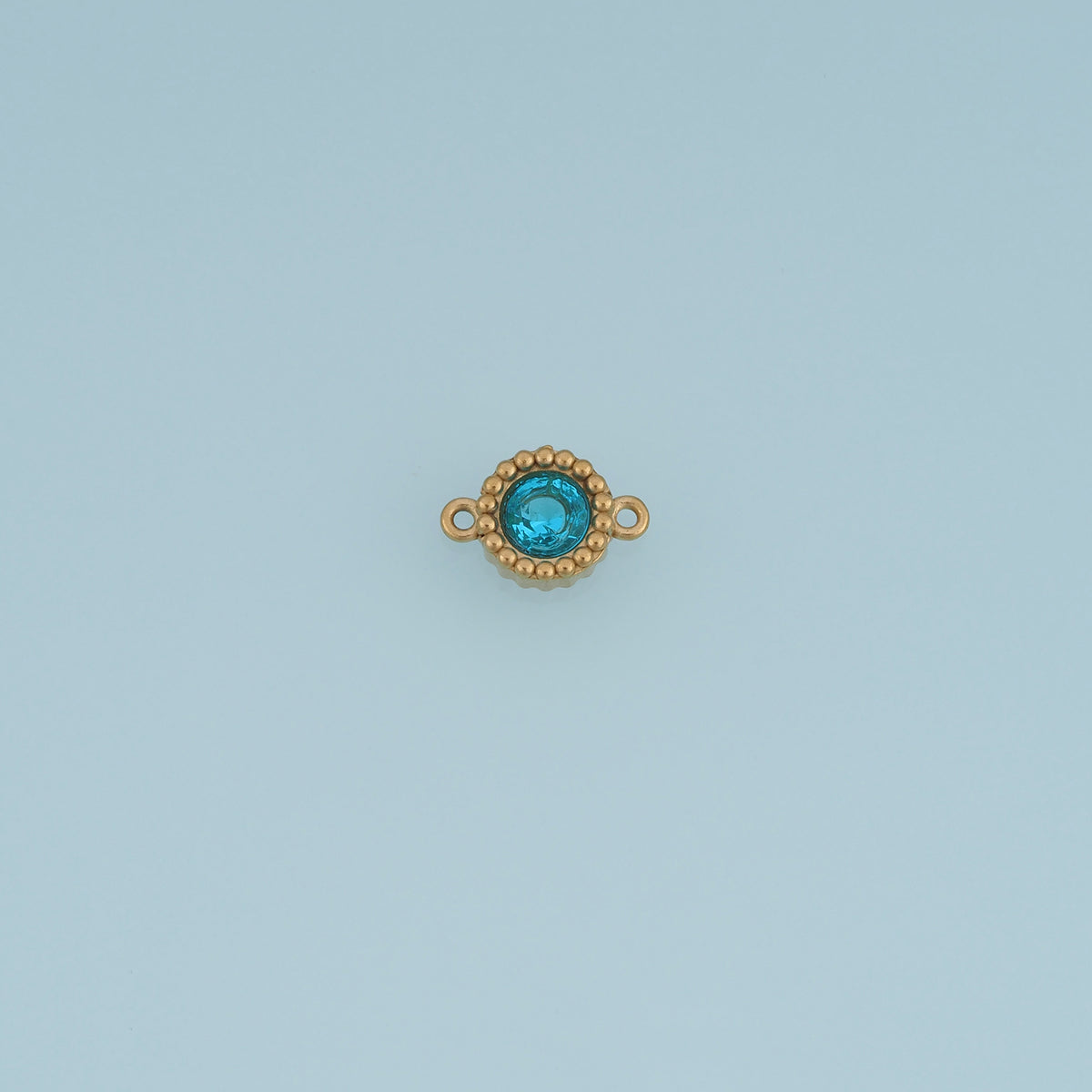 Round Crystal Connector,14K Gold Silver Blue Clear Beaded Charm DIY Charm for Necklace Bracelet Making