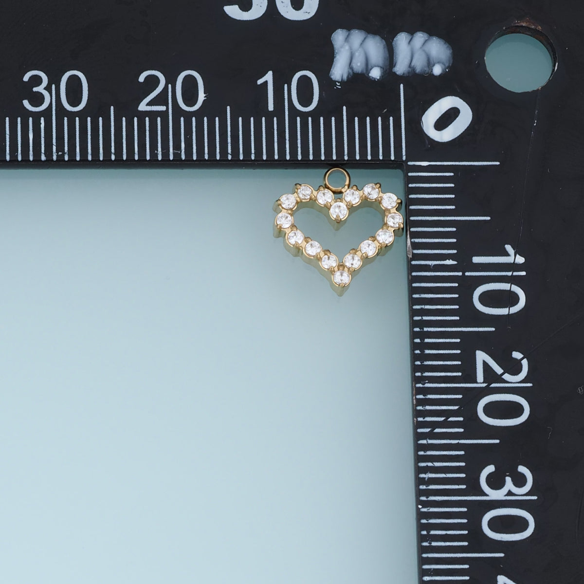 Open Heart Crystal Pendant,14K Gold Silver Sparkling Heart Charm DIY Charm for Necklace Bracelet Making