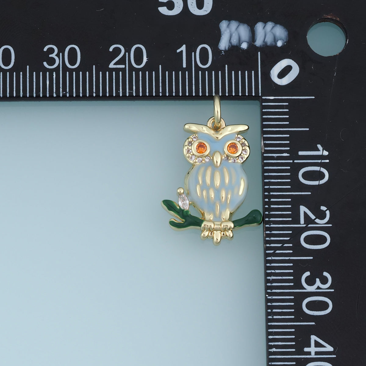 18K Gold Filled Owl Charm, Colorful Enamel Owl Pendant, CZ Animal Charm for Bracelet Necklace DIY Jewelry Making Supply