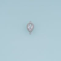 Teardrop Crystal Connector,14K Gold Silver Beaded Edge Charm DIY Charm for Necklace Bracelet Making
