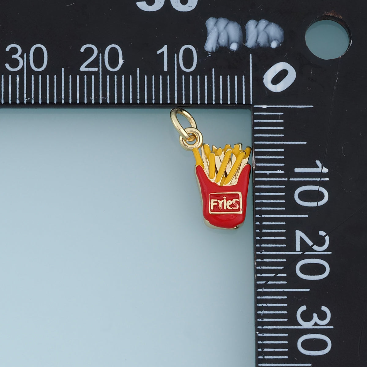 18K Gold Filled French Fries Charm, Colorful Enamel Food Pendant, Snack Charm for Bracelet Necklace DIY Jewelry Making Supply