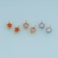 Star Crystal Connector,14K Gold Silver Colorful Beaded Charm DIY Charm for Necklace Bracelet Making