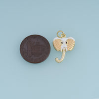 18K Gold Filled Elephant Head Charm, Colorful Enamel Elephant Pendant Animal Charm for Bracelet Necklace DIY Jewelry Making Supply