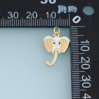 18K Gold Filled Elephant Head Charm, Colorful Enamel Elephant Pendant Animal Charm for Bracelet Necklace DIY Jewelry Making Supply