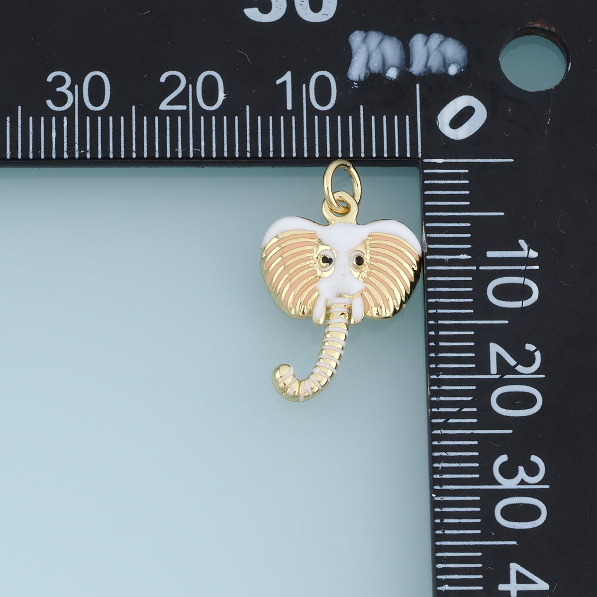 18K Gold Filled Elephant Head Charm, Colorful Enamel Elephant Pendant Animal Charm for Bracelet Necklace DIY Jewelry Making Supply