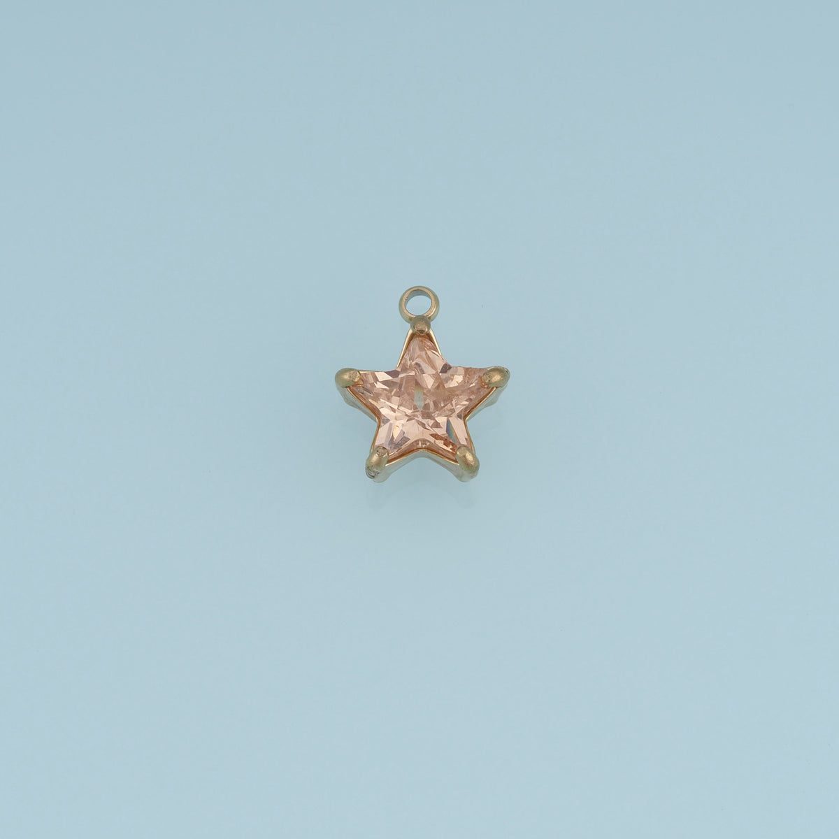 Faceted Star Crystal Pendant,14K Gold Silver Pink Clear Star Charm DIY Charm for Necklace Bracelet Making
