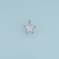 Faceted Star Crystal Pendant,14K Gold Silver Pink Clear Star Charm DIY Charm for Necklace Bracelet Making