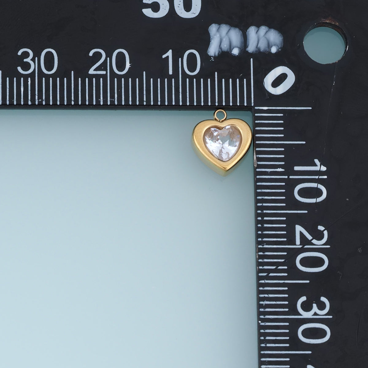 Heart Crystal Pendant,14K Gold Clear Gemstone Heart Charm DIY Charm for Necklace Bracelet Making