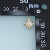 Oval Crystal Pendant,14K Gold Vintage Ornate Gemstone Charm DIY Charm for Necklace Bracelet Making