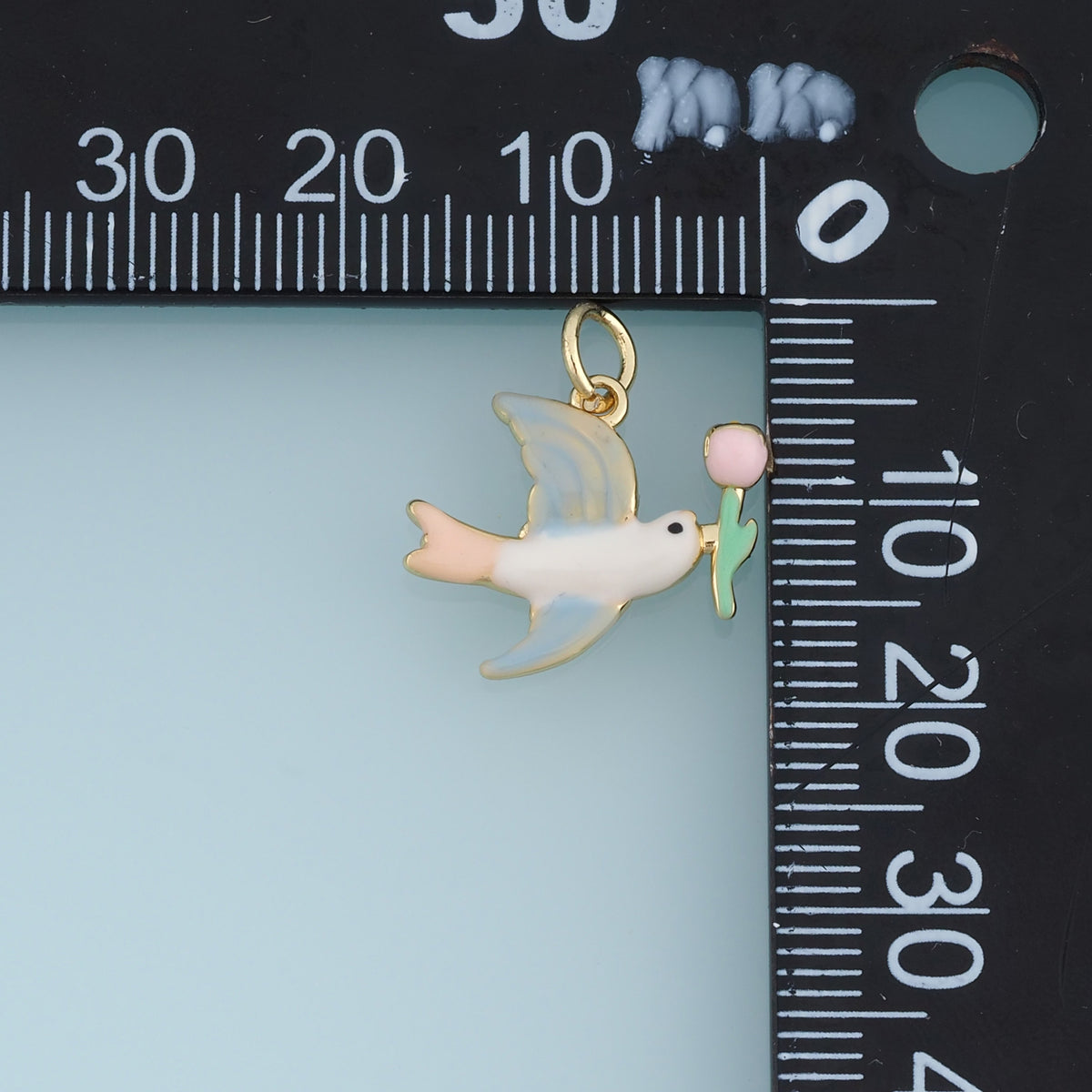 18K Gold Filled Swallow Charm, Colorful Enamel Bird Pendant with Tulip Flower Charm for Bracelet Necklace DIY Jewelry Making Supply