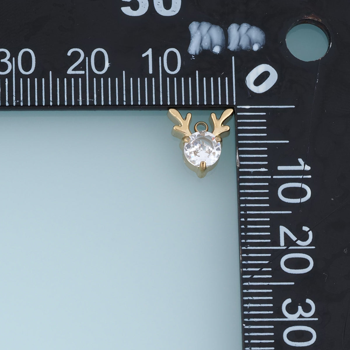 Reindeer Antler Crystal Pendant,14K Gold Blue Clear Deer Charm DIY Charm for Necklace Bracelet Making