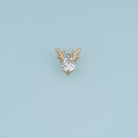 Reindeer Antler Crystal Pendant,14K Gold Blue Clear Deer Charm DIY Charm for Necklace Bracelet Making