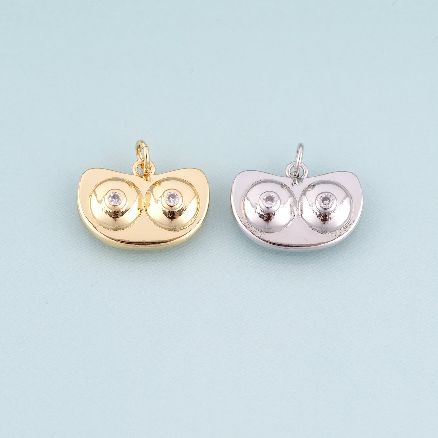18K Gold Filled CZ Owl Pendant,Minimalist Owl Charm Bracelet Necklace for DIY Jewelry Making Supply