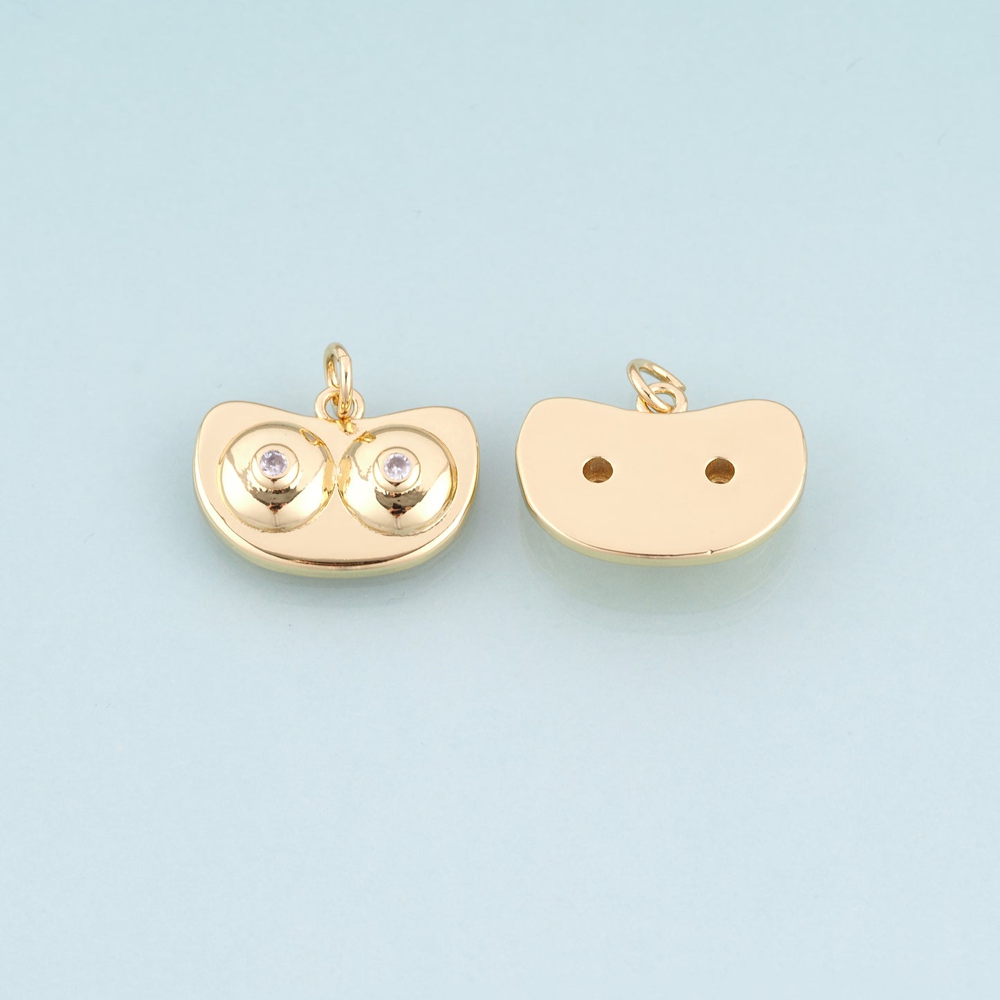 18K Gold Filled CZ Owl Pendant,Minimalist Owl Charm Bracelet Necklace for DIY Jewelry Making Supply