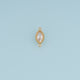 Oval Crystal Connector,14K Gold Beaded Edge Clear Gemstone Charm DIY Charm for Necklace Bracelet Making