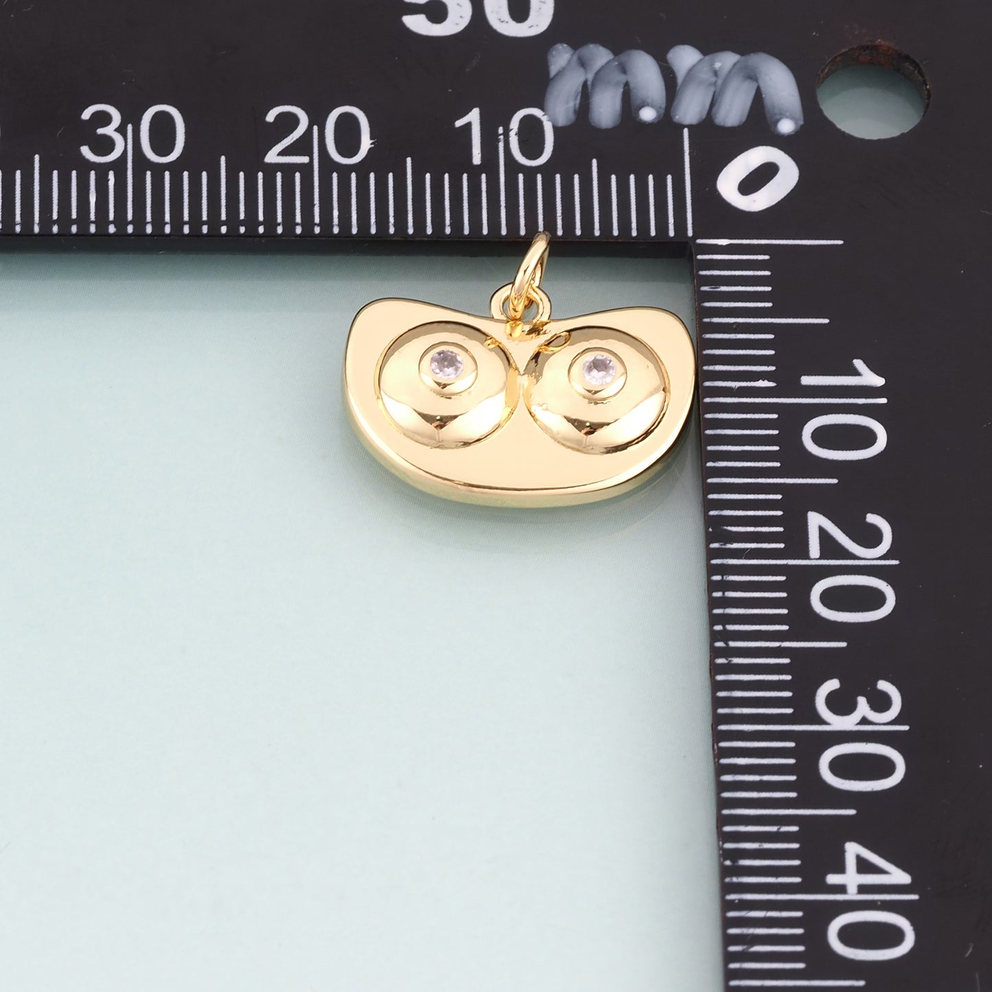 18K Gold Filled CZ Owl Pendant,Minimalist Owl Charm Bracelet Necklace for DIY Jewelry Making Supply