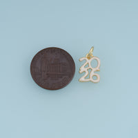 18K Gold Filled 2026 Number Charm, Enamel Year Pendant for Bracelet Necklace DIY Graduation Jewelry Making Supply